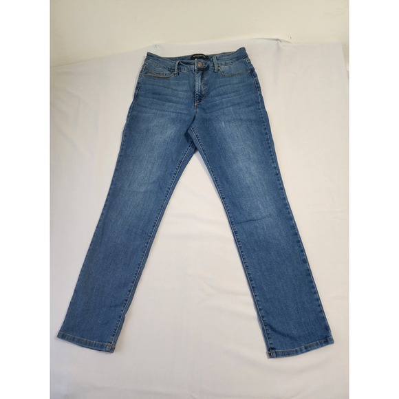 Bandolino Denim - Bandolino Amy Straight Leg Jeans Womens 10 Medium Wash Blue Stretch Denim